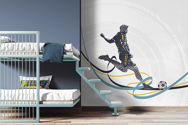 A man kicking a football ball