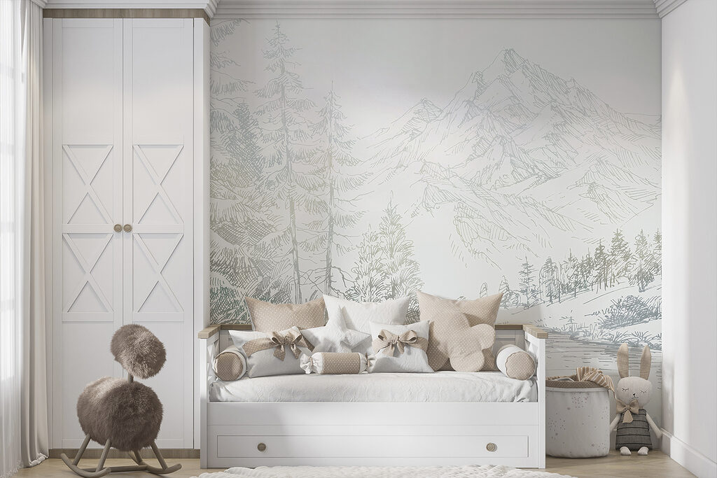 A river with trees and mountains in the background A river with trees and mountains in the background