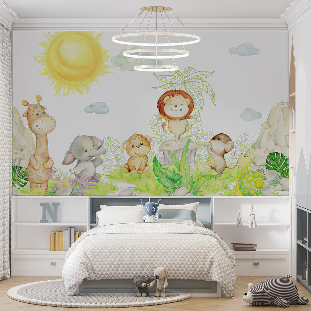 A group of animals in a garden