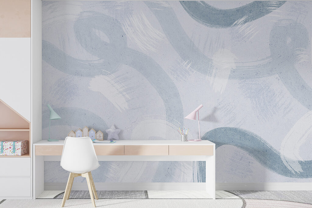 A white surface with blue paint A white surface with blue paint