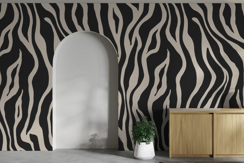 A black and white zebra print