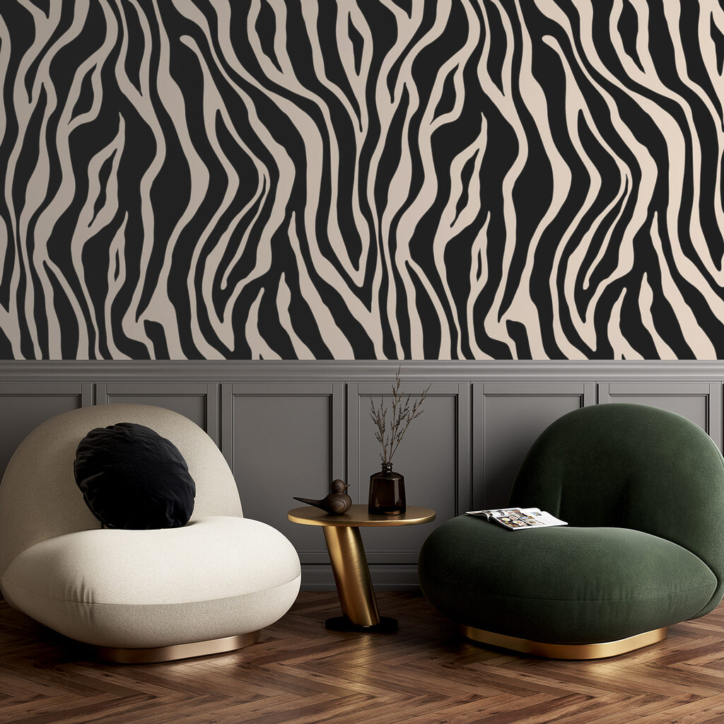 A black and white zebra print