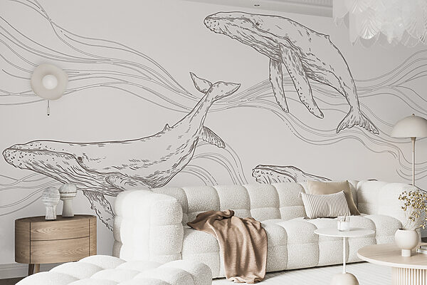 A group of whales swimming in the water A group of whales swimming in the water