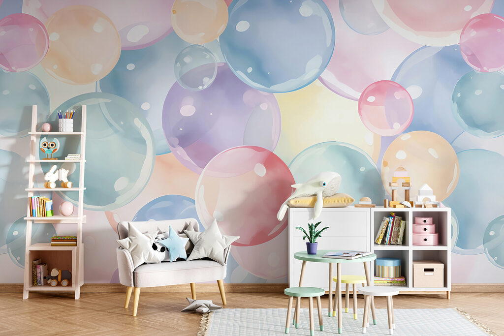 A group of colorful bubbles