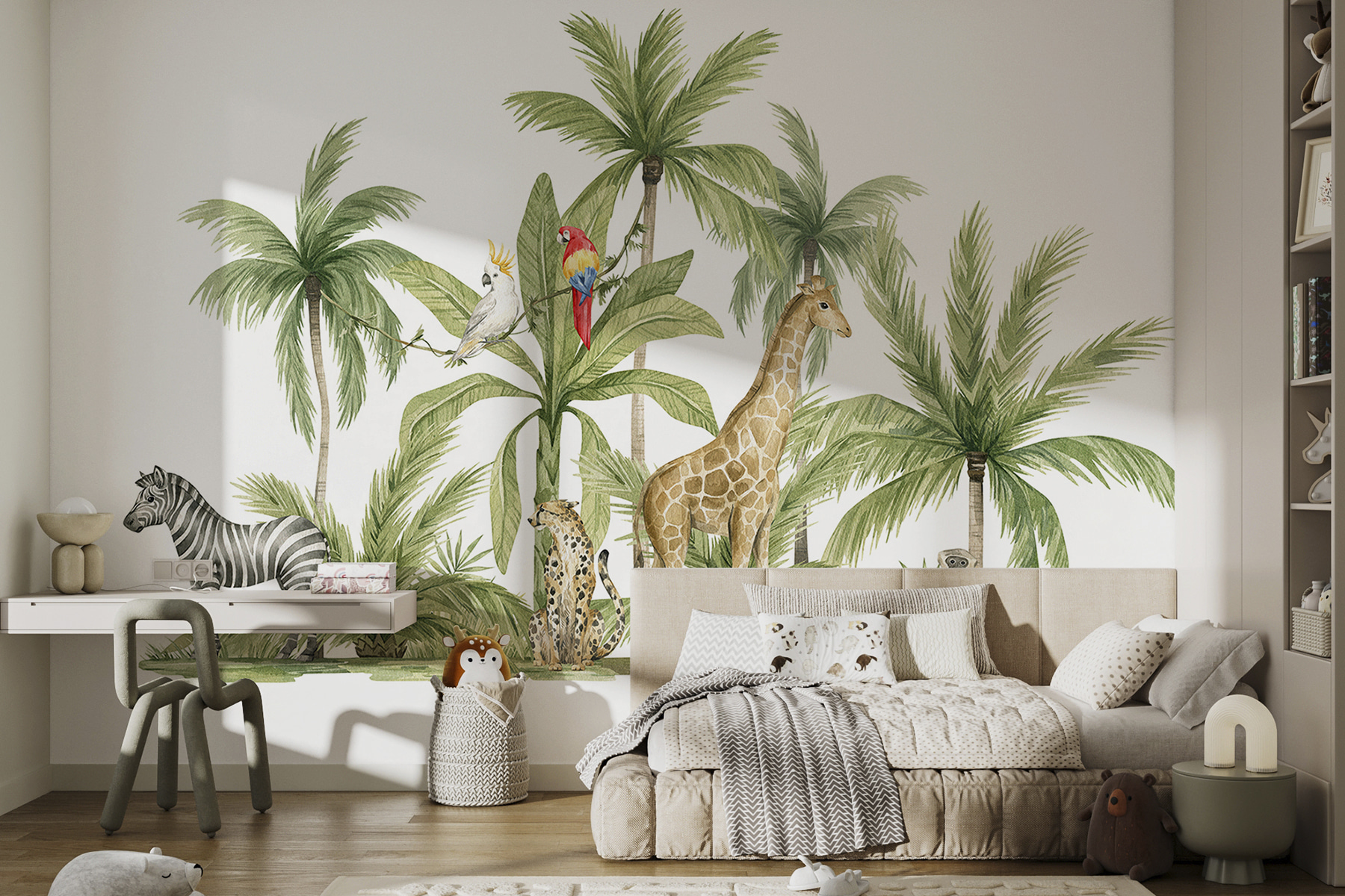 A group of animals in a jungle