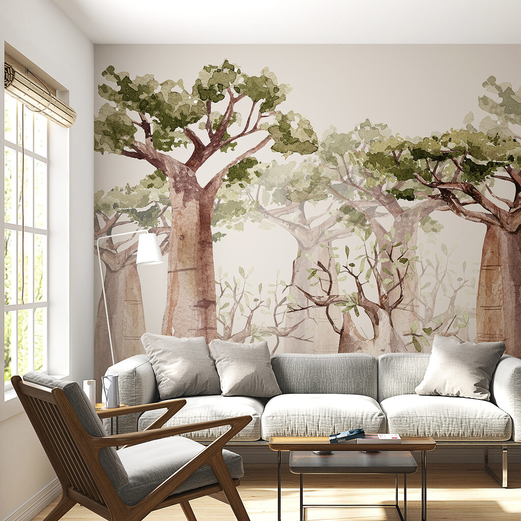 A group of trees with green leaves A group of trees with green leaves