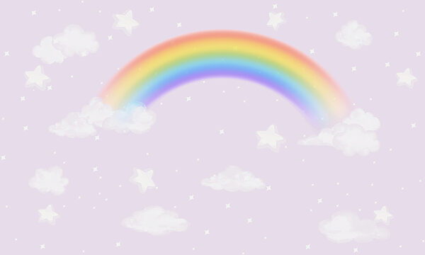 A rainbow and clouds in the sky A rainbow and clouds in the sky