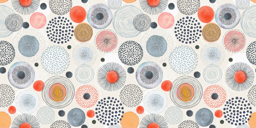 A pattern of colorful circles and dots A pattern of colorful circles and dots