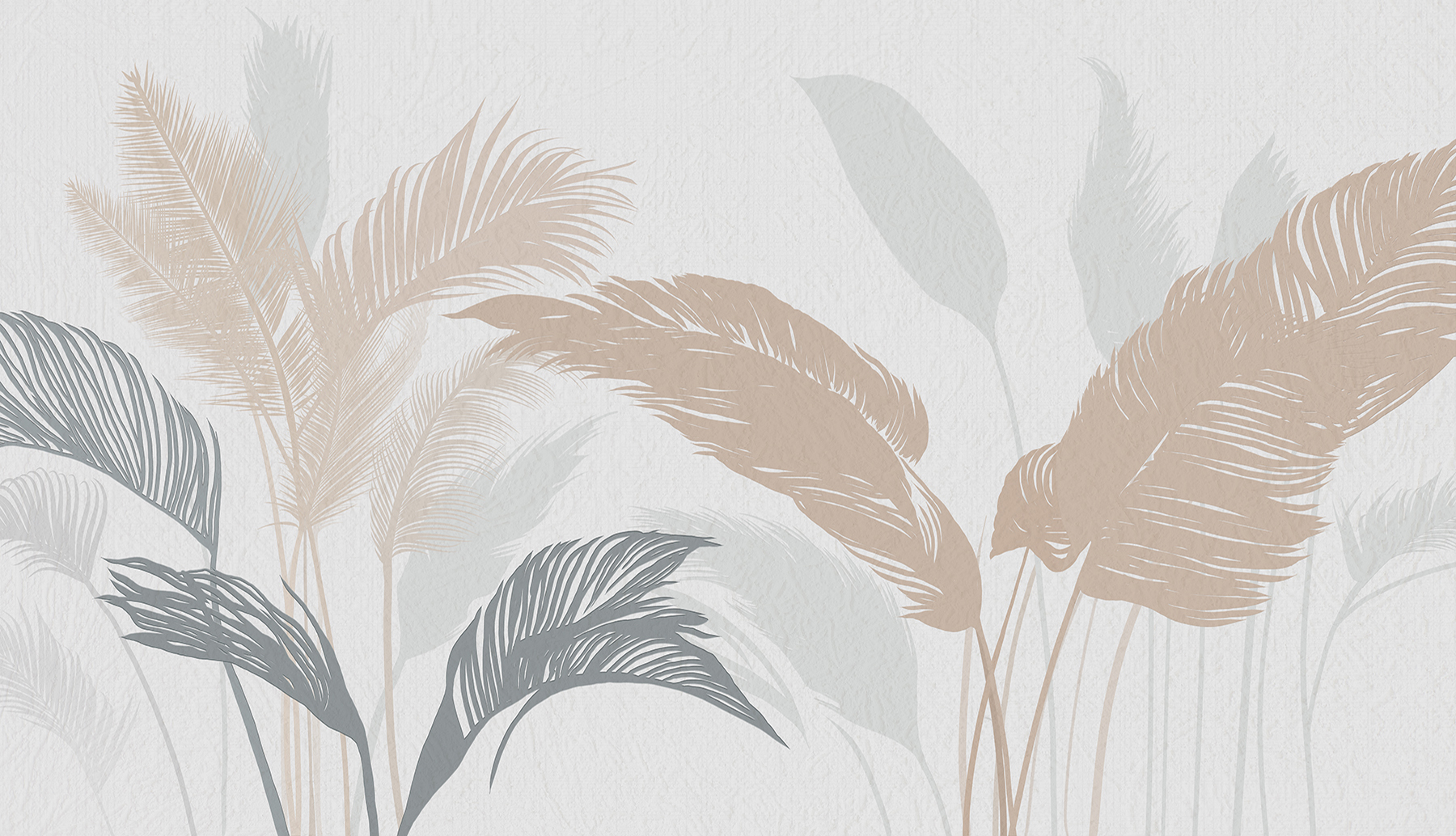 Elegant leaves in soft pastel tones