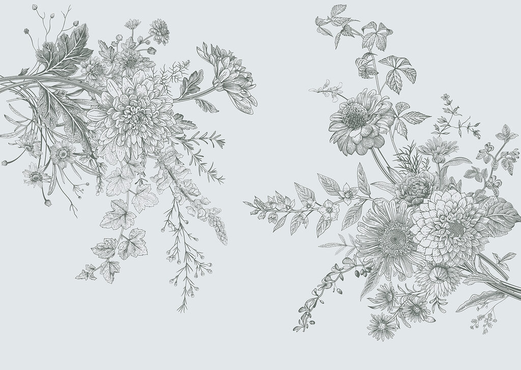 Elegant floral illustration with muted tones Elegant floral illustration with muted tones