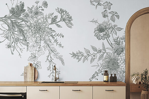 Elegant floral illustration with muted tones Elegant floral illustration with muted tones