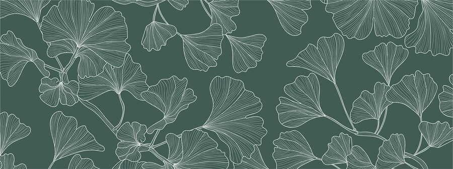 Wall murals A pattern of leaves on a green background - Image 3