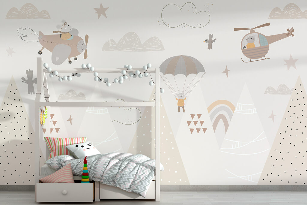 A wallpaper with mountains and airplanes A wallpaper with mountains and airplanes