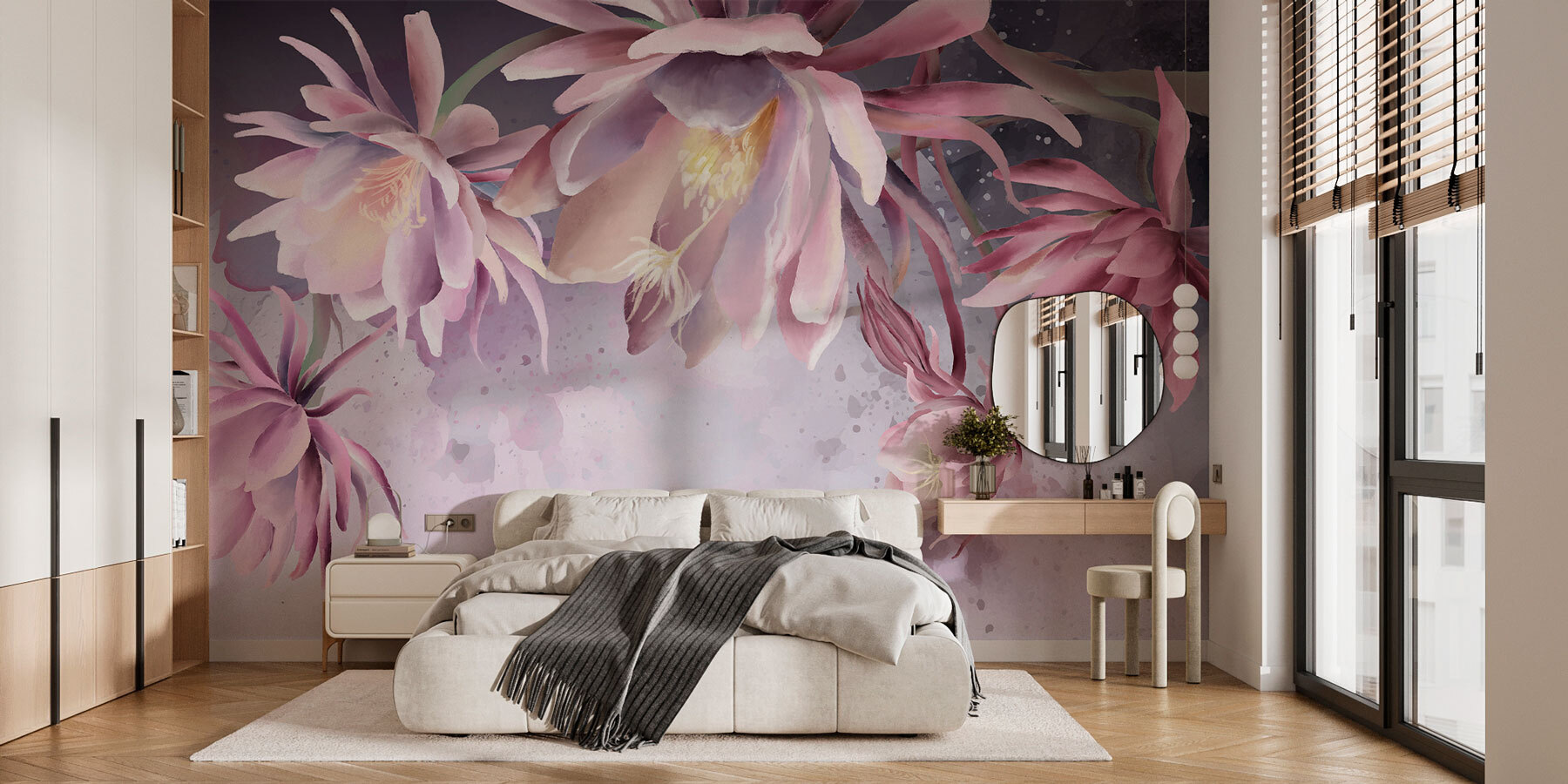 A group of pink flowers