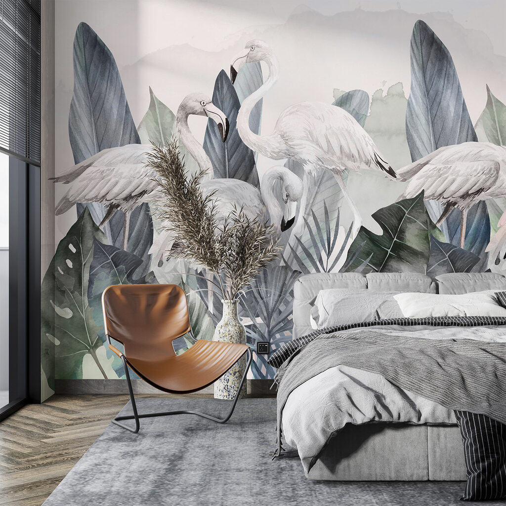 w00505v2pib98ms 1024x1024 - A group of flamingos and leaves - tegory