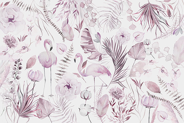 w00507v2p 600x400 - A pattern of flowers and flamingos - tegory