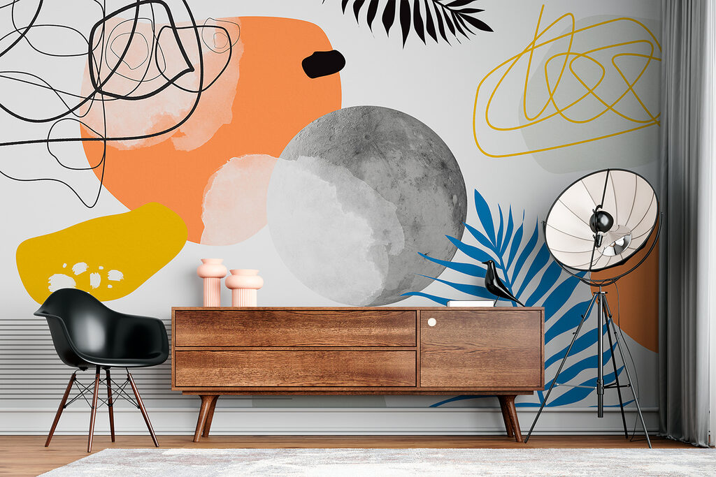 A colorful art with black and white circles and leaves w00508piw1mr 1024x683 - A colorful art with black and white circles and leaves - tegory