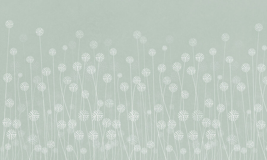 Wall murals A white flowers on a green background - Image 3