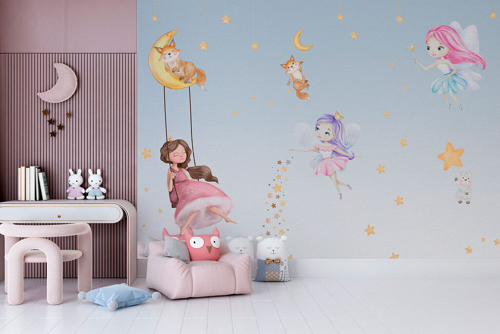 w00621pir56r 1024x683 - A wall mural of fairies and animals - tegory