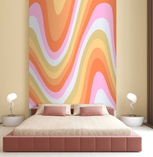A colorful wavy lines on a surface A colorful wavy lines on a surface