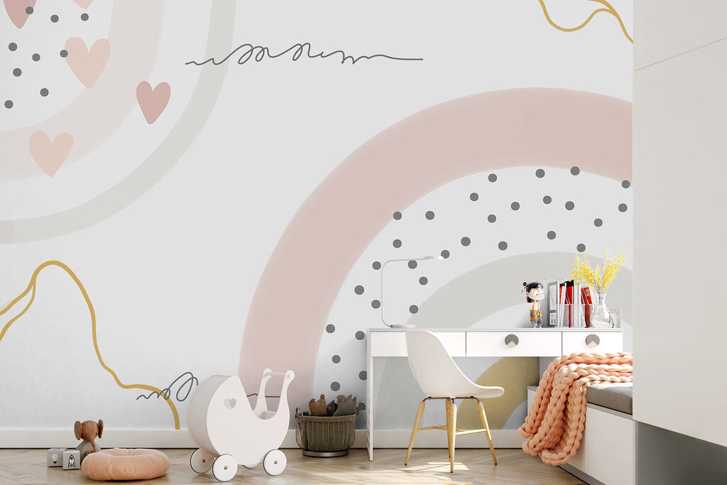 u99373pir2r 1024x683 - A white background with pink and grey circles and dots - tegory