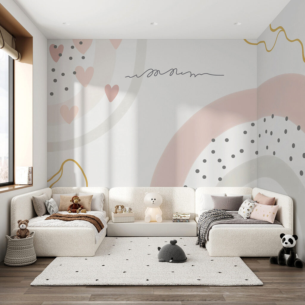 u99373pir8ms 1024x1024 - A white background with pink and grey circles and dots - tegory