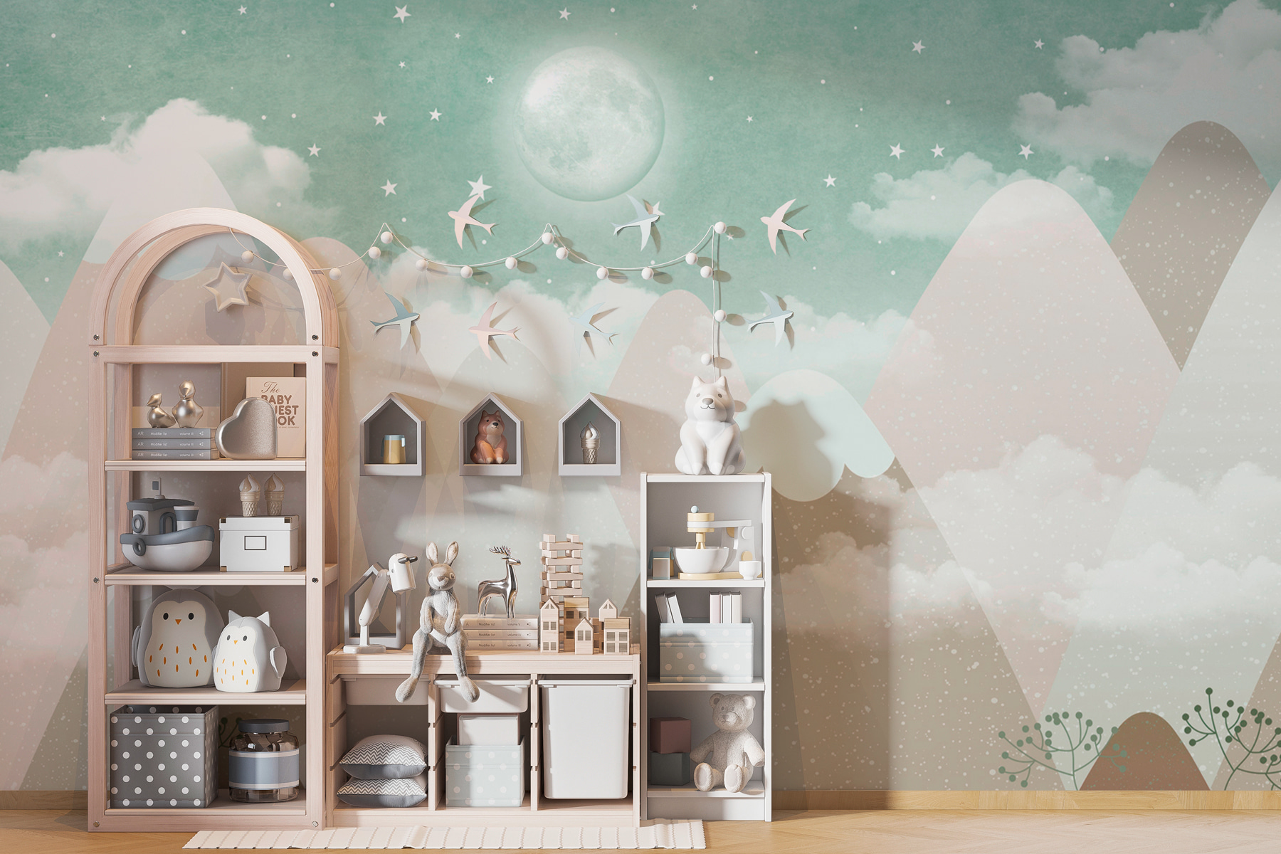 w00374v3pir1mr - A moon over mountains and clouds - tegory