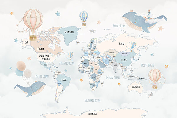 A map of the world with hot air balloons w00680v2p 600x402 - A map of the world with hot air balloons - tegory