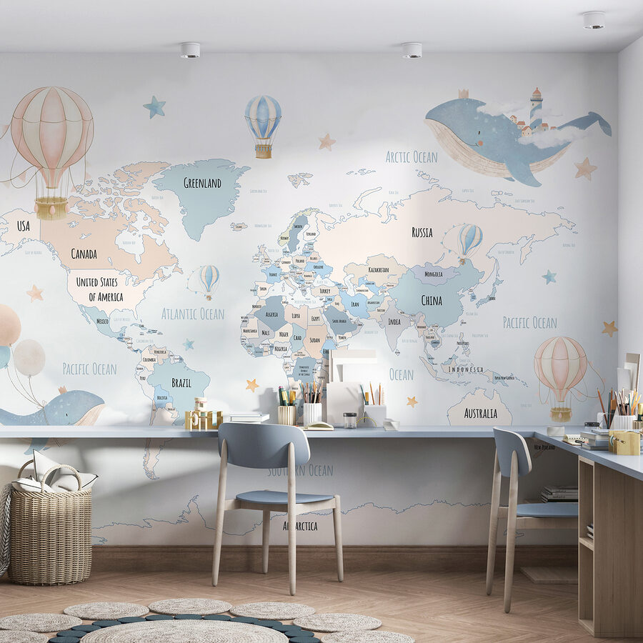 A map of the world with hot air balloons w00680v2pir1ms 900x900 - A map of the world with hot air balloons - tegory