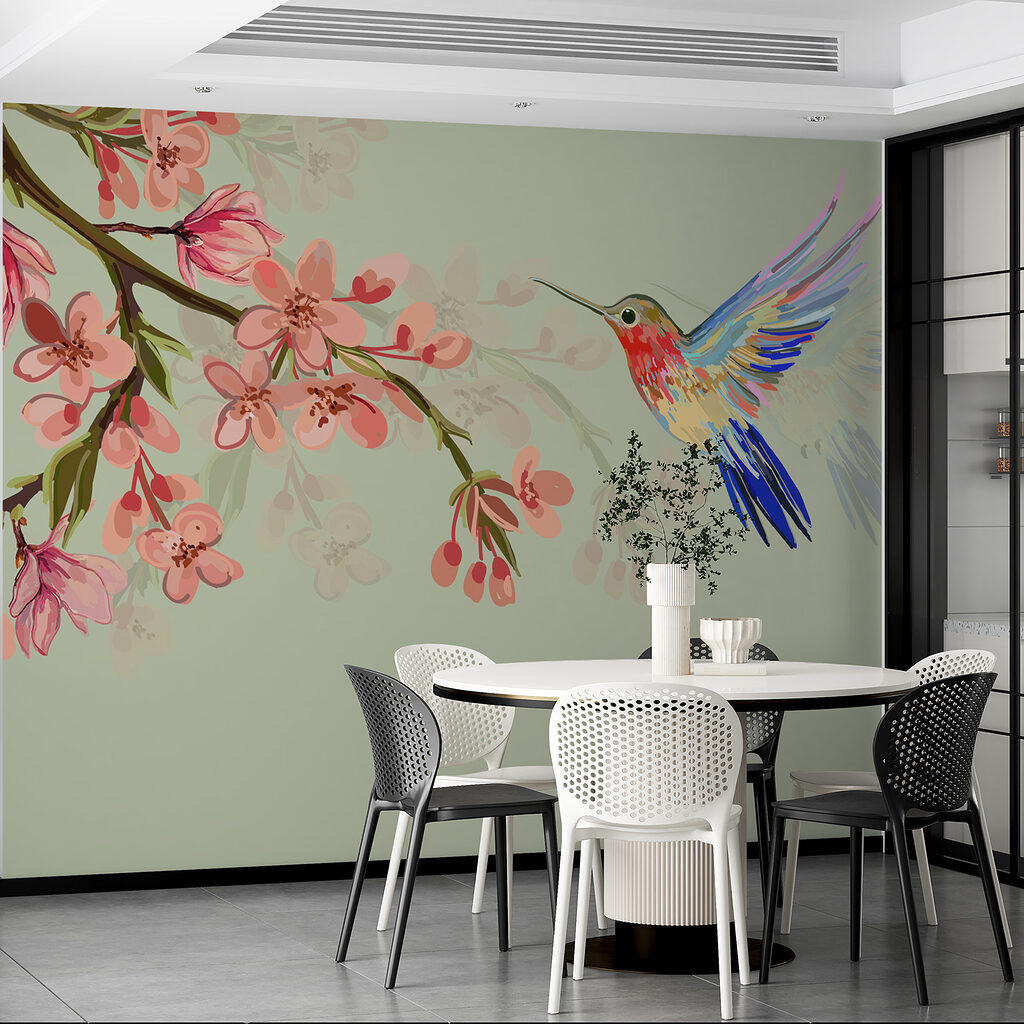 w00693pik10000ms 1024x1024 - A bird flying next to flowers - tegory