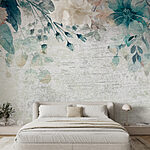 Wall murals A painting of flowers and leaves