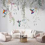 Wall mural A painting of birds and flowers