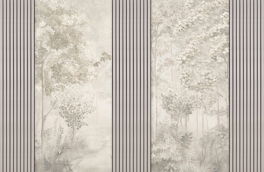 A wallpaper with trees and flowers A wallpaper with trees and flowers