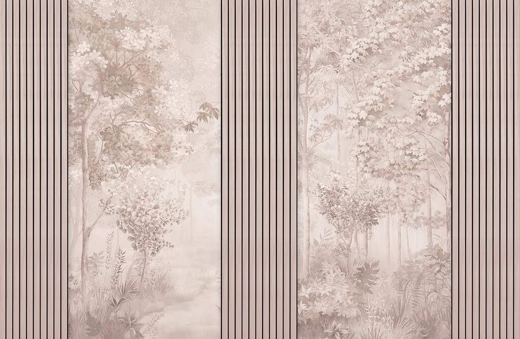 A wallpaper with trees and flowers A wallpaper with trees and flowers