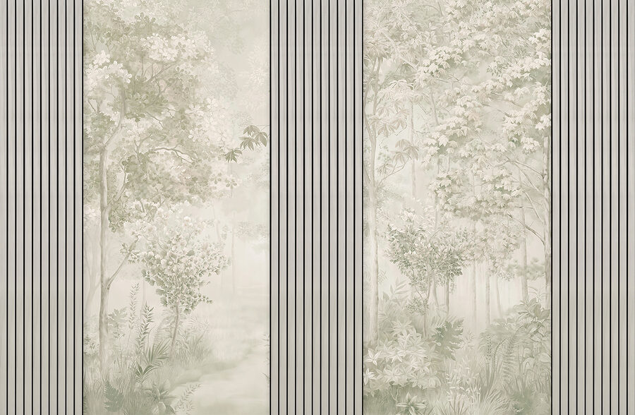 A wallpaper with trees and flowers A wallpaper with trees and flowers