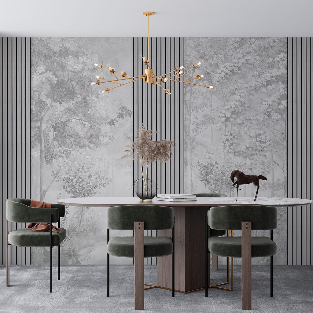 A wall with a tall vertical line