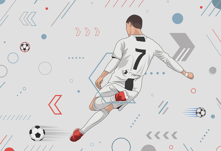 Wall murals A football player kicking a ball - Image 4