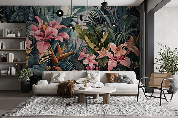 A close up of flowers and leaves