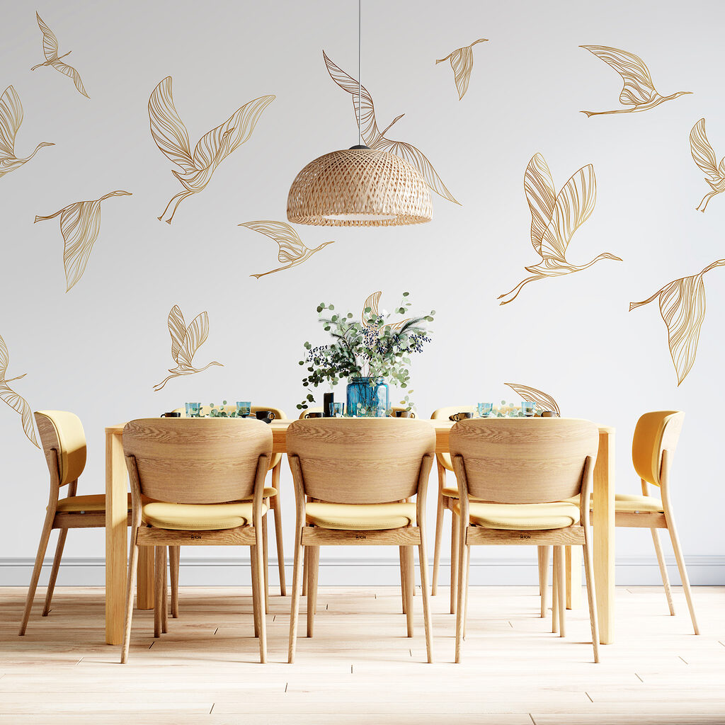 A group of birds flying A group of birds flying