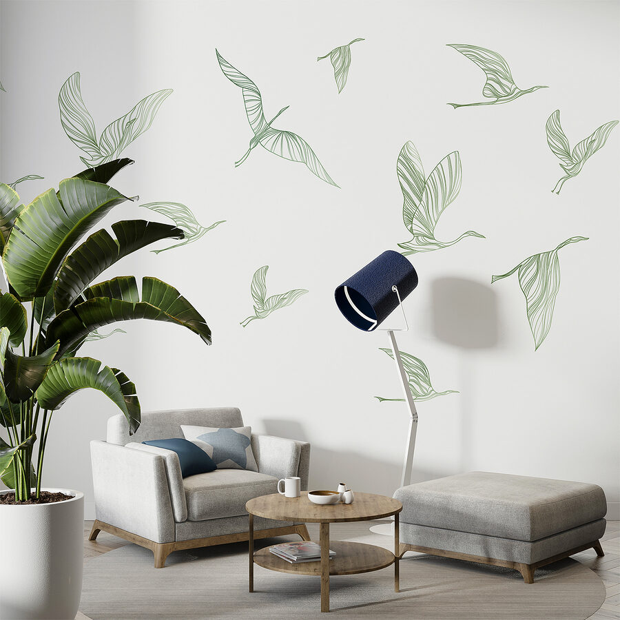 A group of birds flying