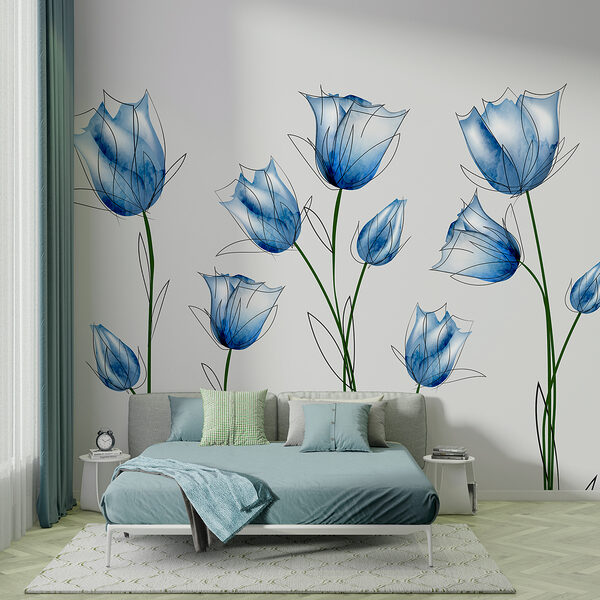 A group of blue flowers A group of blue flowers