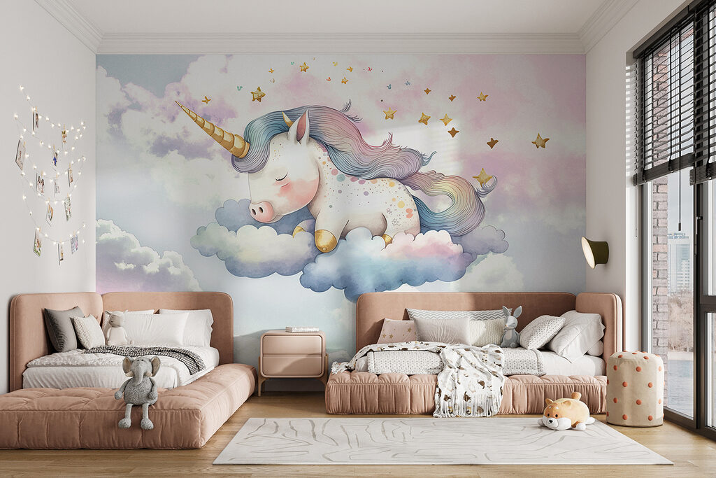 A unicorn sleeping on clouds A unicorn sleeping on clouds