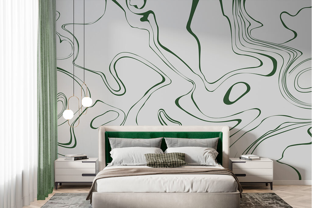 A green and white swirls