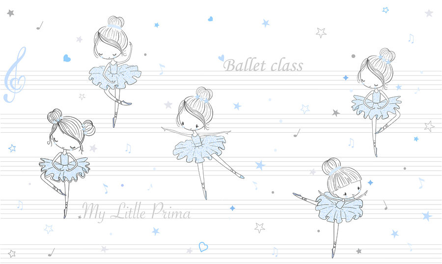Wall murals A group of ballet dancers on musical notes - Image 3