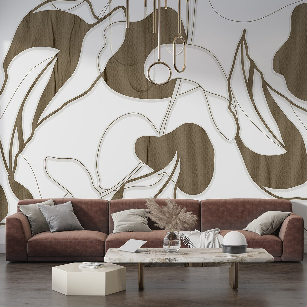 A white and brown floral pattern