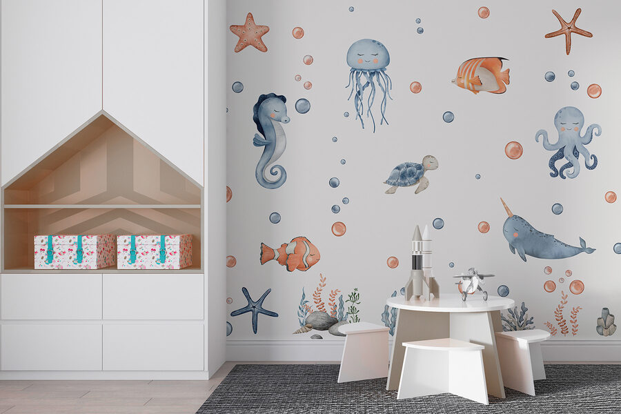 A group of sea animals A group of sea animals