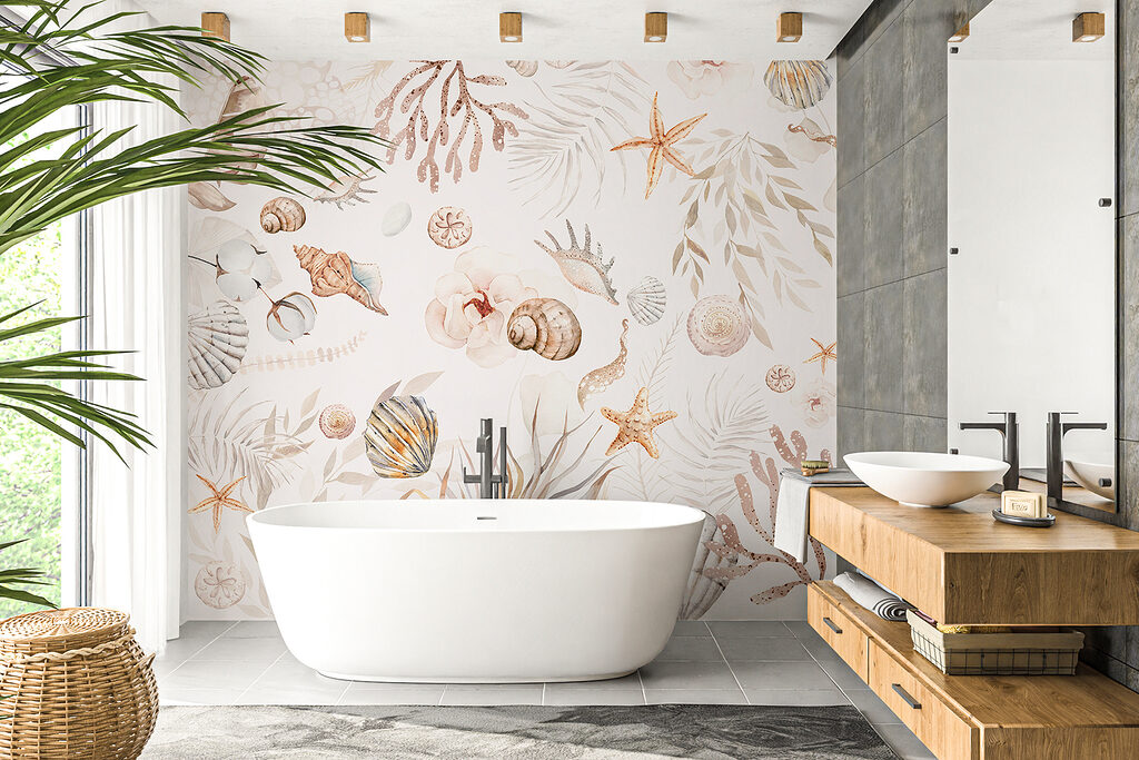 A watercolor sea life pattern A watercolor sea life pattern