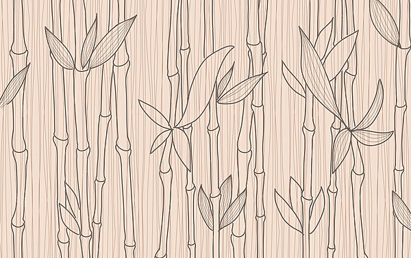 A drawing of bamboo stems and leaves A drawing of bamboo stems and leaves