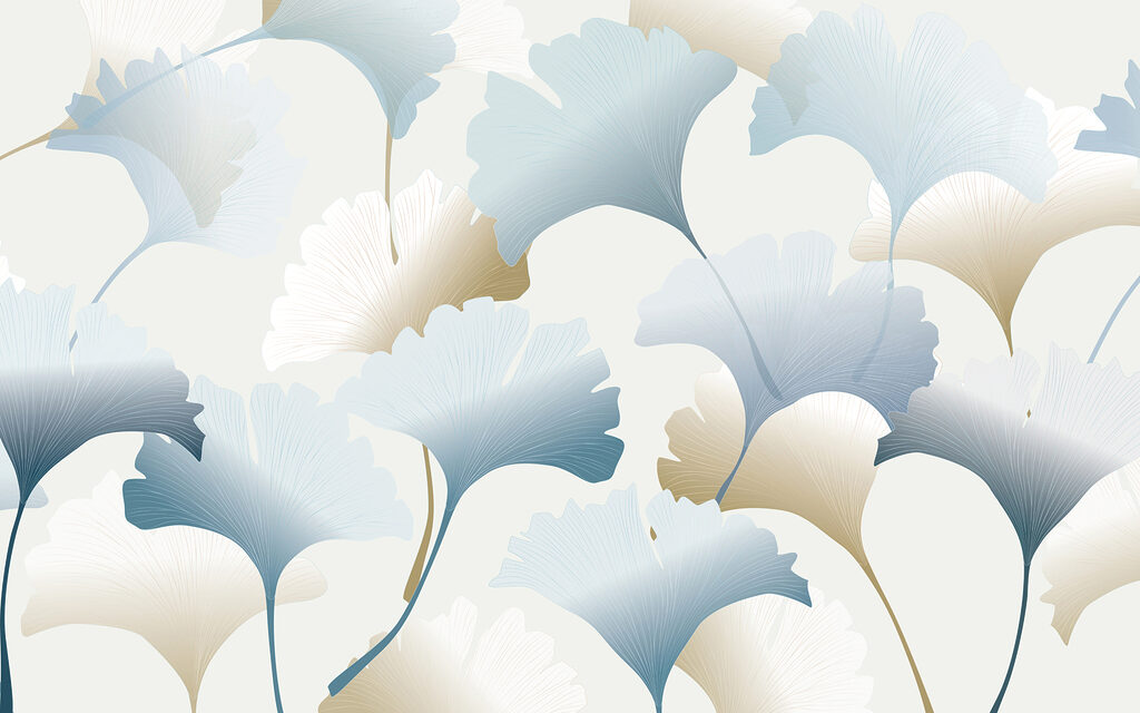 A pattern of blue and white flowers