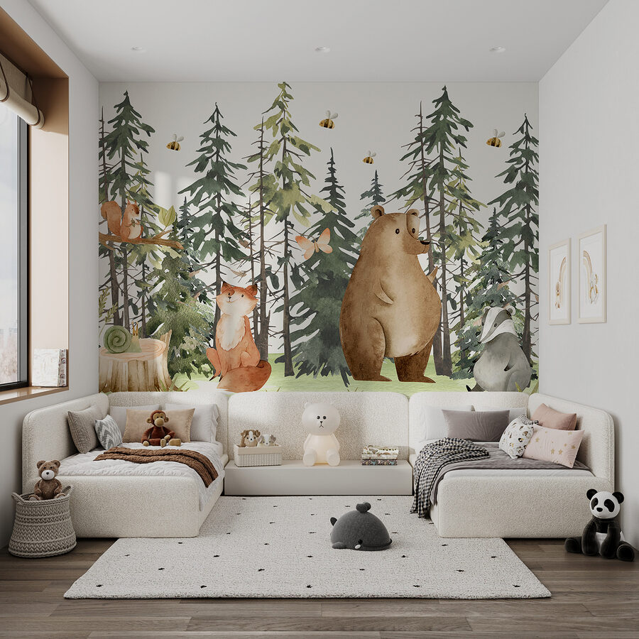 A group of animals in the forest
